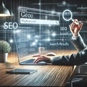 A person using SEO to find search results